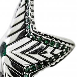 DEPP STAR RING WITH  NATURAL STONES - EMERALD