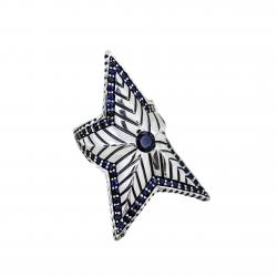 DEPP STAR RING WITH  NATURAL STONES - SAPPHIRE