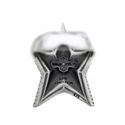 SMALL DEPP STAR RING WITH NATURAL STONES - RUBY