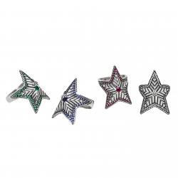 SMALL DEPP STAR RING WITH NATURAL STONES - RUBY