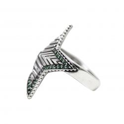 SMALLDEPP STAR RING WITH NATURAL STONES - EMERALD