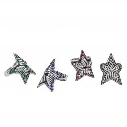 SMALLDEPP STAR RING WITH NATURAL STONES - SAPPHIRE