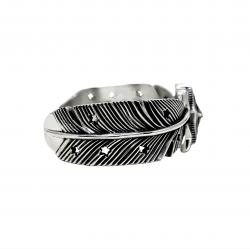 HEAVY CS NAVAJO SHERIFF STAR ARROW FEATHER BRACELET - STARRY