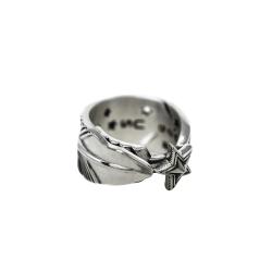 CS NAVAJO SHERIFF STAR ARROW FEATHER RING - STARRY
