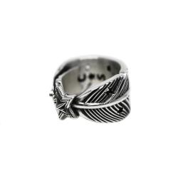 CS NAVAJO SHERIFF STAR ARROW FEATHER RING - STARRY