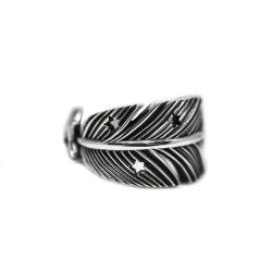 CS NAVAJO SHERIFF STAR ARROW FEATHER RING - STARRY