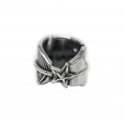 CS NAVAJO SHERIFF STAR ARROW  FEATHER BEAD WITH DIAMONDS - STARRY