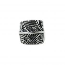 CS NAVAJO SHERIFF STAR ARROW  FEATHER BEAD WITH DIAMONDS - STARRY