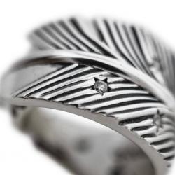 CS NAVAJO SHERIFF STAR  ARROW FEATHER RING WITH DIAMONDS - STARRY