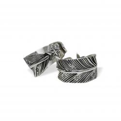 CS NAVAJO SHERIFF STAR  ARROW FEATHER RING WITH DIAMONDS - STARRY