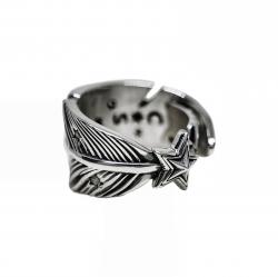 CS NAVAJO SHERIFF STAR  ARROW FEATHER RING WITH DIAMONDS - STARRY