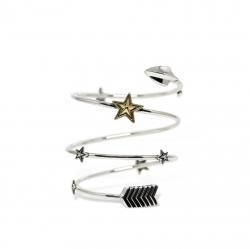 SHOOTING STARS SPIRAL BRACELET W / 18K STAR CUFF BRACELET W / 18K STAR CUFF