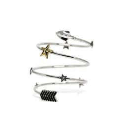 SHOOTING STARS SPIRAL BRACELET W / 18K STAR CUFF BRACELET W / 18K STAR CUFF