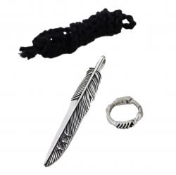 【SOLD OUT】CS NAVAJO TRIPLE STARS ON THE FIRST ARROW FEATHER PENDANT WITH ARROW SPRING