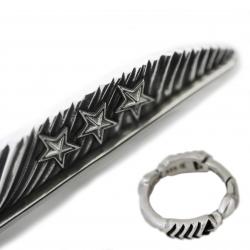【SOLD OUT】CS NAVAJO TRIPLE STARS ON THE FIRST ARROW FEATHER PENDANT WITH ARROW SPRING