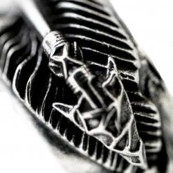【SOLD OUT】STAR ARROW FEATHER HOLLOW RONDELLE BEAD WITH ROCK HEAD