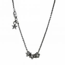 EXTRA TINY DOUBLE FACE DEPP STAR STUD PENDANT(Include 16" Silver Chain)