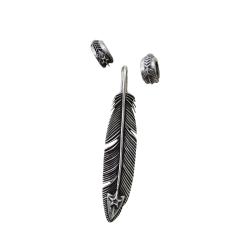【SOLD OUT】CS NAVAJO HOLLOW STAR LEFT ARROW FEATHER  PENDANT WITH 2 BEADS