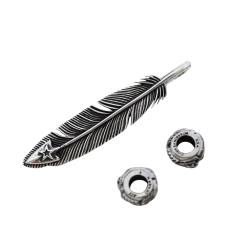 【SOLD OUT】CS NAVAJO HOLLOW STAR LEFT ARROW FEATHER  PENDANT WITH 2 BEADS