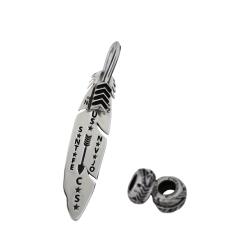 【SOLD OUT】CS NAVAJO HOLLOW STAR LEFT ARROW FEATHER  PENDANT WITH 2 BEADS