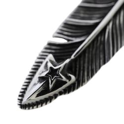 【SOLD OUT】CS NAVAJO HOLLOW STAR LEFT ARROW FEATHER  PENDANT WITH 2 BEADS