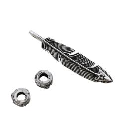【SOLD OUT】CS NAVAJO HOLLOW STAR RIGHT ARROW FEATHER PENDANT WITH 2 BEADS