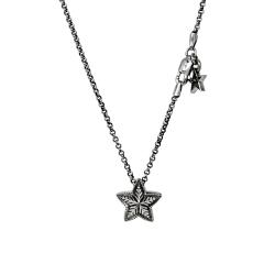 SMALL DOUBLE FACE DEPP  STAR PENDANT (with stainless ball chain 18"/20"/24")