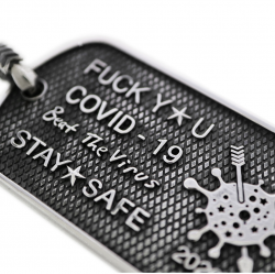 CS BEAT THE VIRUS DOG TAG 925/18K