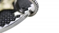 SHERIFF STAR & STAR HOLE DOG TAG WITH COIN EDGE 925/18K