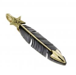 CS NAVAJO SHERIFF STAR ARROW FEATHER 925/18K