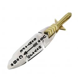 CS NAVAJO SHERIFF STAR ARROW FEATHER 925/18K