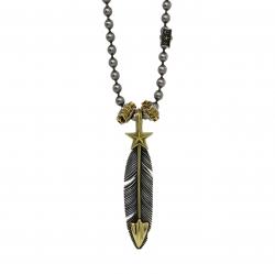 CS NAVAJO SHERIFF STAR ARROW FEATHER 925/18K