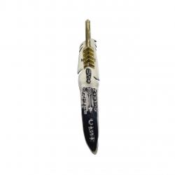 CS NAVAJO TRIPLE STARS ON THE FIRST ARROW FEATHER PENDANT 925/18K
