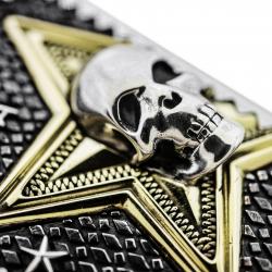 SKULL STAR FIGHT 4 PEACE DOG TAG 925/18K