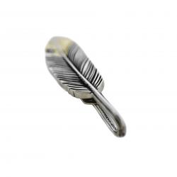 CS NAVAJO TINY STAR ARROW FEATHER LEFT TWISTED 925/18K PENDANT - 2
