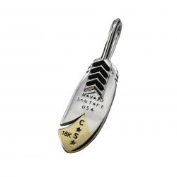 CS NAVAJO TINY STAR ARROW FEATHER RIGHT TWISTED 925/18K PENDANT - 2