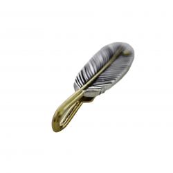 CS NAVAJO TINY STAR ARROW FEATHER RIGHT TWISTED 925/18K PENDANT - 1