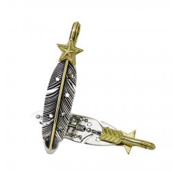 CS NAVAJO SHERIFF STAR ARROW FEATHER PENDANT 925/18K – STARRY TAIPEI