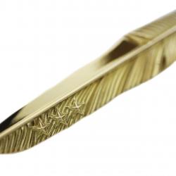 CS NAVAJO TRIPLE STARS ON THE FIRST ARROW FEATHER PENDANT 18K GOLD – VIP EXCLUSIVE