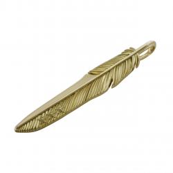 CS NAVAJO TRIPLE STARS ON THE FIRST ARROW FEATHER PENDANT 18K GOLD – VIP EXCLUSIVE