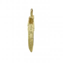 CS NAVAJO TRIPLE STARS ON THE FIRST ARROW FEATHER PENDANT 18K GOLD – VIP EXCLUSIVE