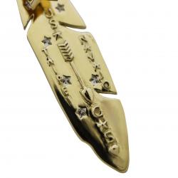 CS NAVAJO SHERIFF STAR ARROW FEATHER PENDANT 18K GOLD WITH DIAMONDS - STARRY TAIPEI