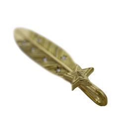 CS NAVAJO SHERIFF STAR ARROW FEATHER PENDANT 18K GOLD WITH DIAMONDS - STARRY TAIPEI