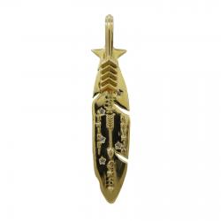 CS NAVAJO SHERIFF STAR ARROW FEATHER PENDANT 18K GOLD WITH DIAMONDS - STARRY TAIPEI
