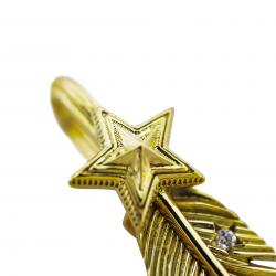 CS NAVAJO SHERIFF STAR ARROW FEATHER PENDANT 18K GOLD WITH DIAMONDS - STARRY TAIPEI
