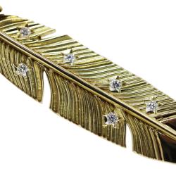 CS NAVAJO SHERIFF STAR ARROW FEATHER PENDANT 18K GOLD WITH DIAMONDS - STARRY TAIPEI