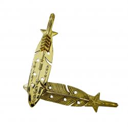 CS NAVAJO SHERIFF STAR ARROW FEATHER PENDANT 18K GOLD – STARRY TAIPEI