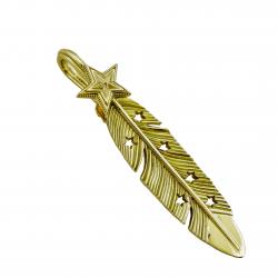 CS NAVAJO SHERIFF STAR ARROW FEATHER PENDANT 18K GOLD – STARRY TAIPEI