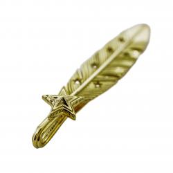 CS NAVAJO SHERIFF STAR ARROW FEATHER PENDANT 18K GOLD – STARRY TAIPEI