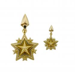 TINY SPIKE STARRY W / ARROW HEAD BAIL PENDANT 18K GOLD - VIP EXCLUSIVE